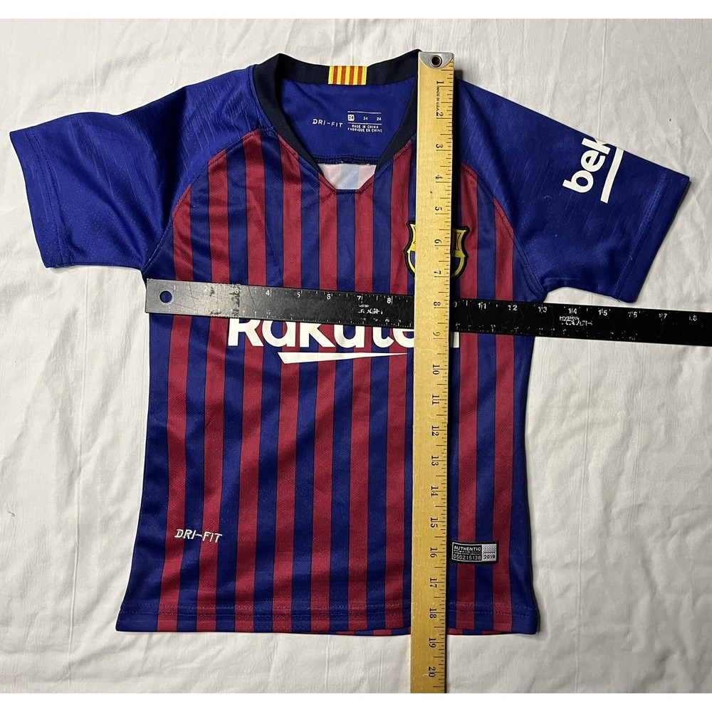 Nike Dri Fit Barcelona Rakuten Jersey Children's Size 24 Red Blue Stripe Soccer - Picture 8 of 10